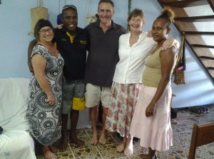 Second Week Bislama Class: Claudia, Lionel, me, Louise and Gael.